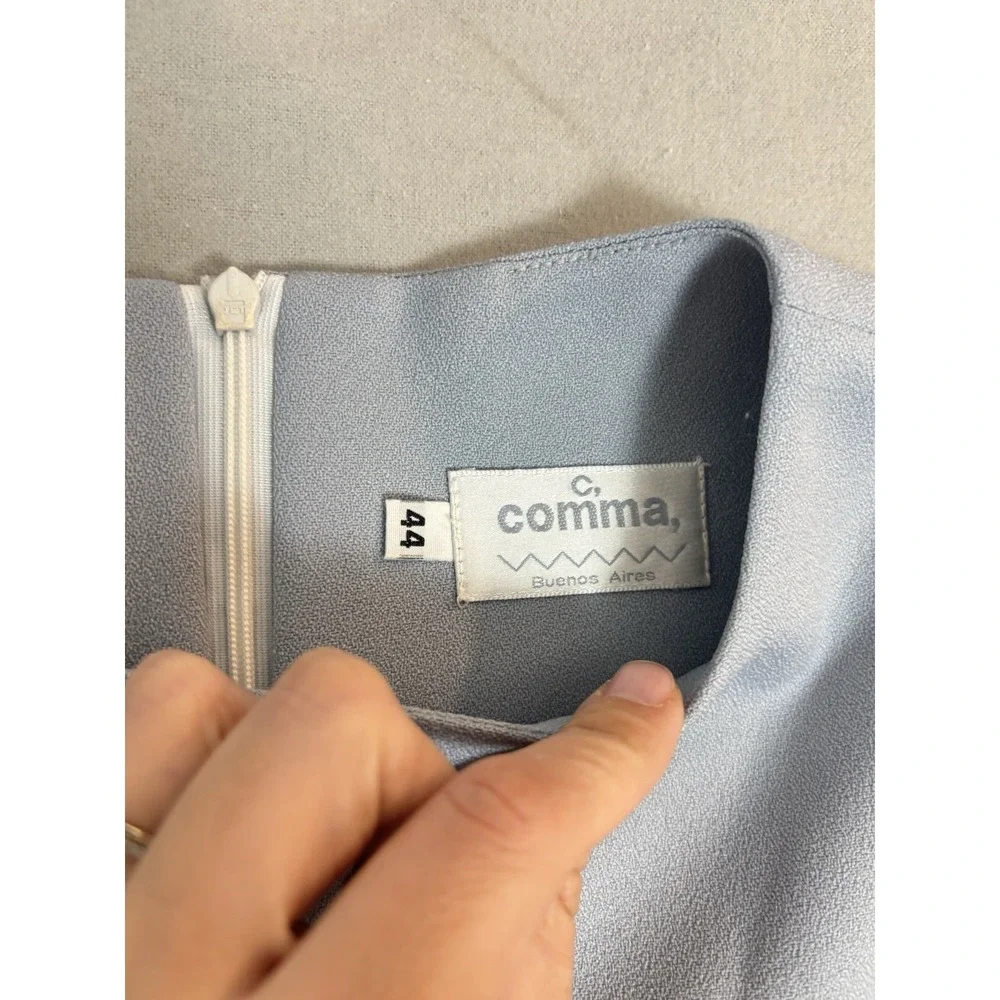 C Comma Vintage Gray Blue Dress Suit 42/44 Made Buenos Aires Classy Rare